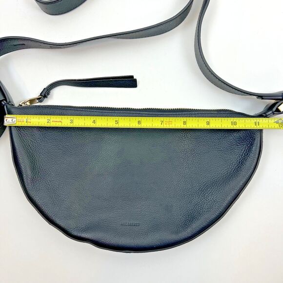 AllSaints Half Moon Crossbody Bag Black Leather Adjustable Strap Zip Capsule - Picture 14 of 16